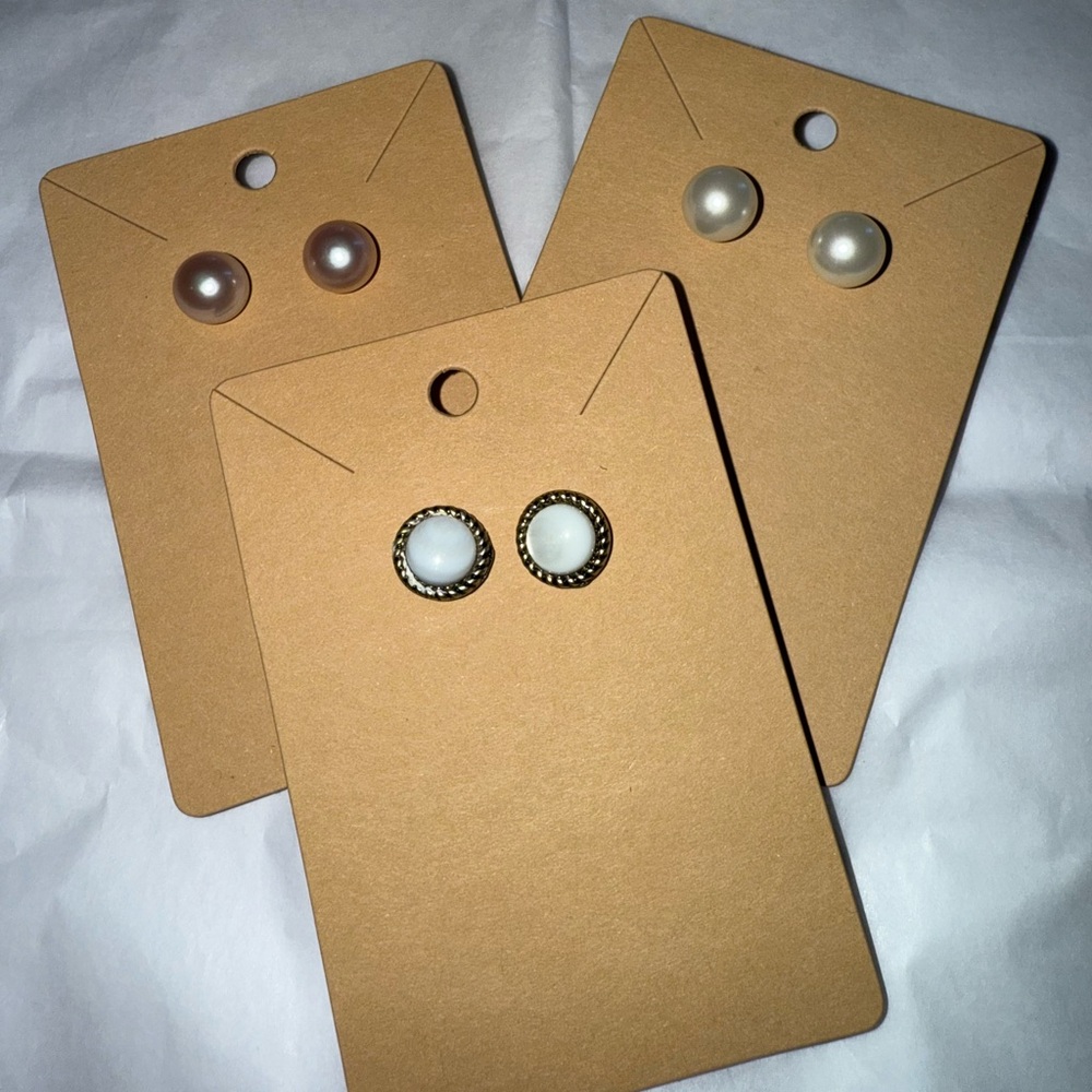 Elegant Pearl Stud Earrings Set